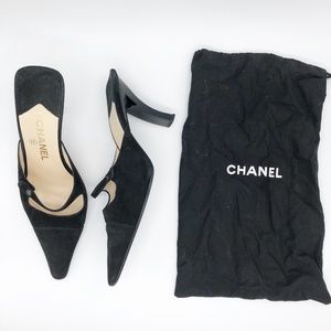Authentic CHANEL Suede Mules with Dust bag